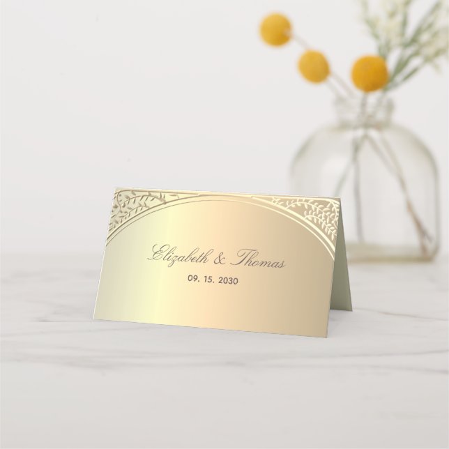 Carte De Placement Mariage d'or classique (Dos)