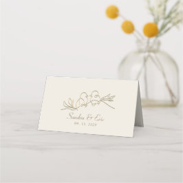 Carte De Placement Mariage d'or romantique