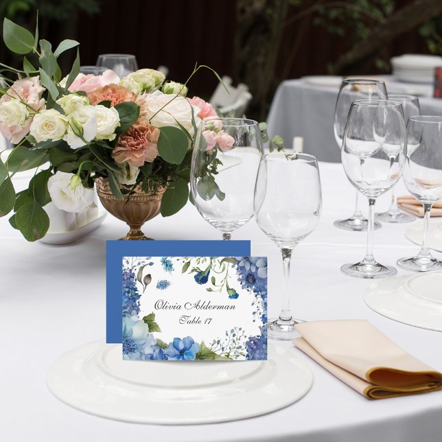 Carte De Placement Mariage du budget floral de Bohême bleu violet (Créateur téléchargé)