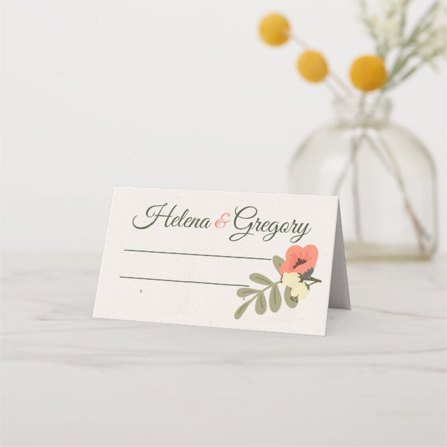 Carte De Placement Mariage du jardin floral (Devant)
