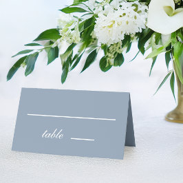 Carte De Placement Mariage Dusty Blue Simple White Script Calligraphi