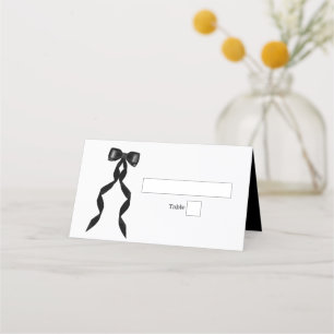 Carte De Placement Mariage élégant au ruban noir