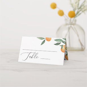 Carte De Placement Mariage Élégant aux Agrumes Orange Rustique Tosc