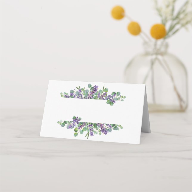 Carte De Placement Mariage élégant de Lavender Eucalyptus (Devant)