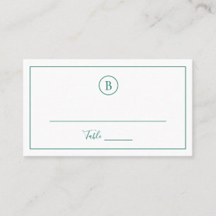 Carte De Placement Mariage élégant traditionnel vert émeraude