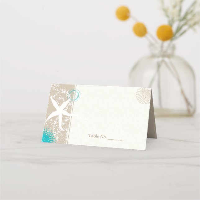 Carte De Placement Mariage En Bord De Mer (Devant)