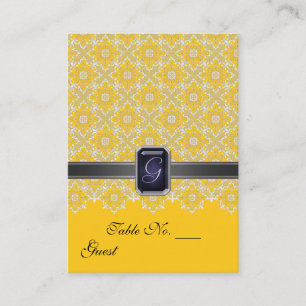 Carte De Placement Mariage en dentelle jaune et noire Table PlaceCard