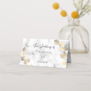 Carte De Placement Mariage en marbre doré eucalyptus