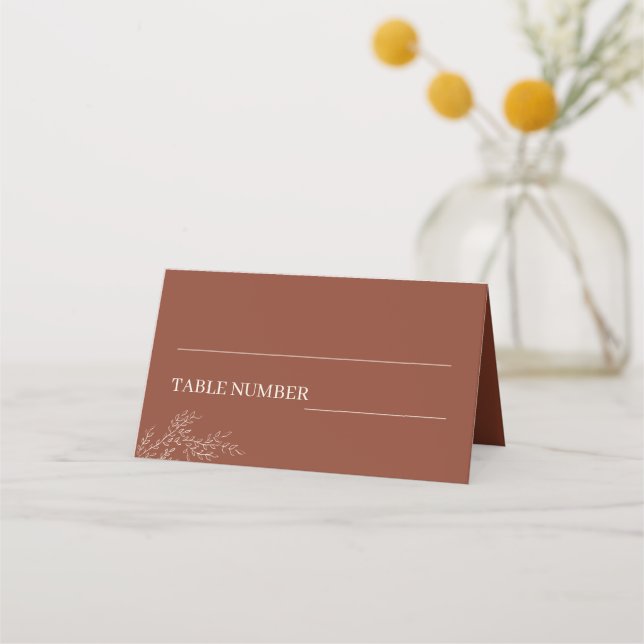 Carte De Placement Mariage en terracotta et ivoire Ivy Floral Boho (Devant)