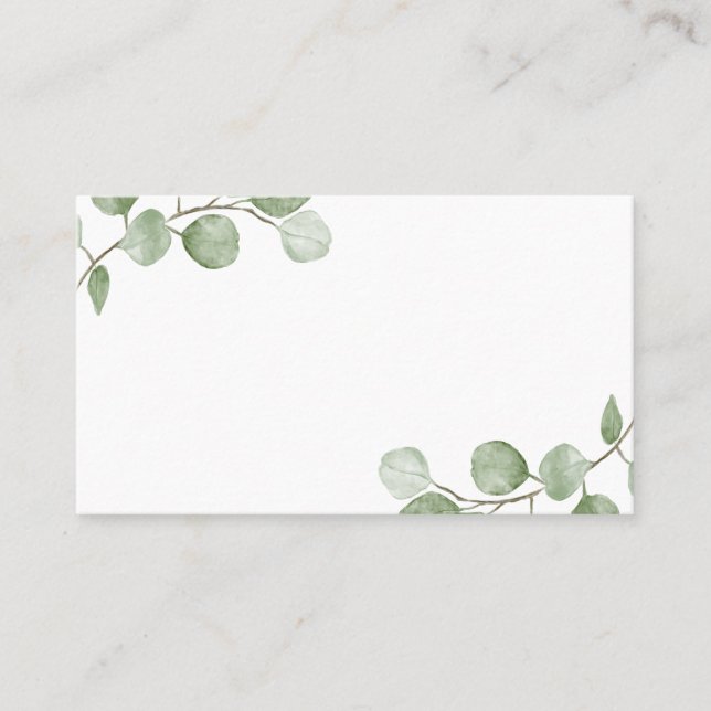 Carte De Placement Mariage Eucalyptus aquarelle (Devant)