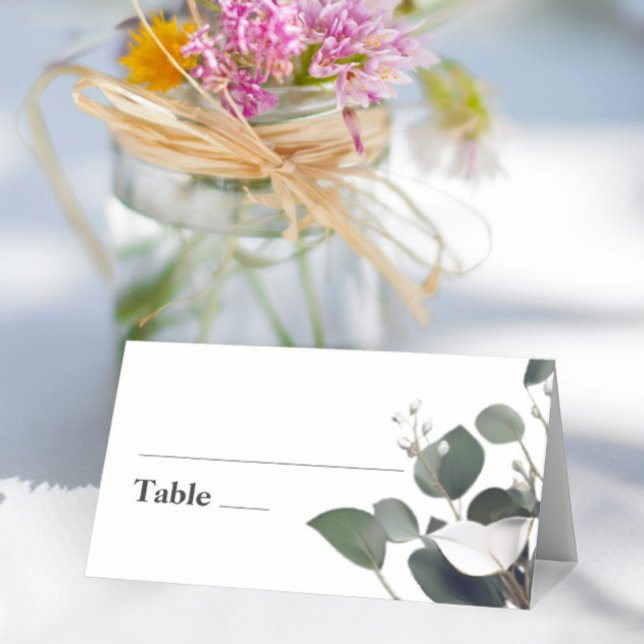 Carte De Placement Mariage Eucalyptus moderne (Modern Eucalyptus Wedding Place Card)