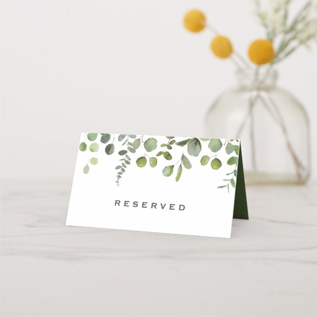 Carte De Placement Mariage Eucalyptus réservé au texte personnalisé (Devant)