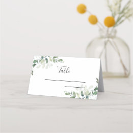 Carte De Placement Mariage Eucalyptus Vert Succulent
