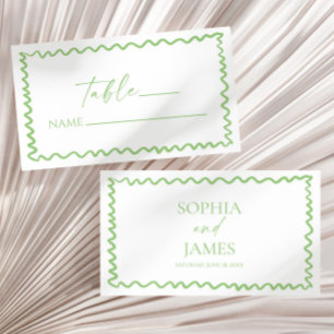 Carte De Placement Mariage Fantaisiste Citron Vert Bordure Ondulée