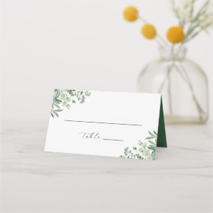 Carte De Placement Mariage Feuille de l'Eucalyptus vert
