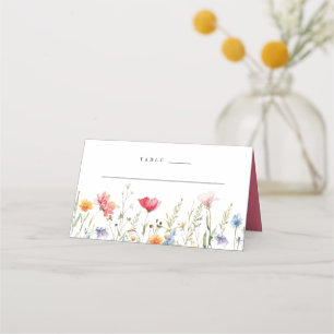 Carte De Placement Mariage Fleur sauvage aquarelle