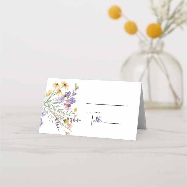 Carte De Placement Mariage Fleur sauvage Boho (Devant)