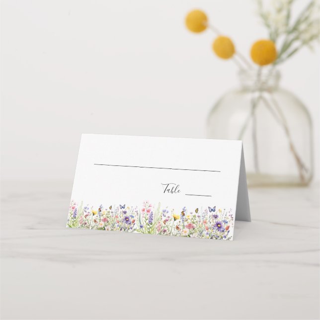 Carte De Placement Mariage fleur sauvage d'été (Devant)