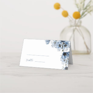 Carte De Placement Mariage Fleurs Bleues Artistiques