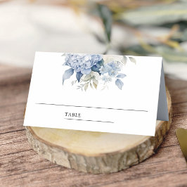 Carte De Placement Mariage floral bleu et blanc