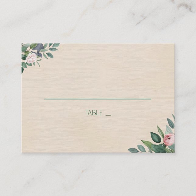 Carte De Placement Mariage floral Blush Sage (Devant)