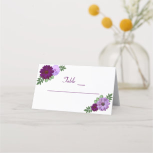 Carte De Placement Mariage floral de pivoine violette