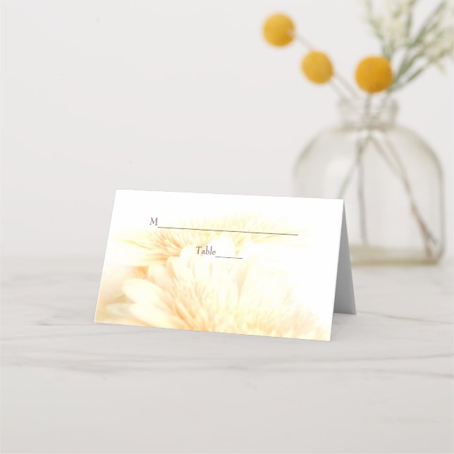 Carte De Placement Mariage Floral d'or (Devant)