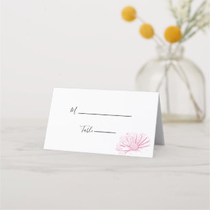 Carte De Placement Mariage floral, effet marguerite rose
