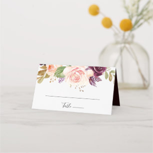 Carte De Placement Mariage floral et botanique rustique