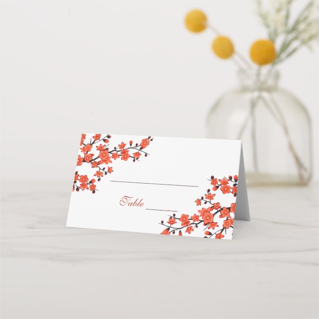 Carte De Placement Mariage Floral Fleurs de cerisiers (Devant)
