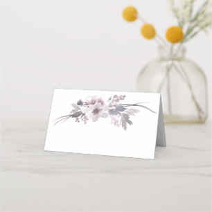 Carte De Placement Mariage floral gris violet hiver Fiançailles