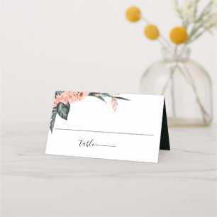 Carte De Placement Mariage floral moderne Coral Tropics