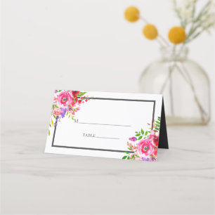 Carte De Placement Mariage floral rose moderne