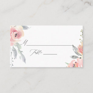 Carte De Placement Mariage floral rose pastel Blush