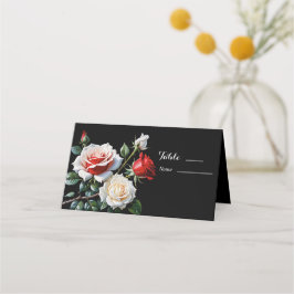 Carte De Placement Mariage floral rose rose foncé
