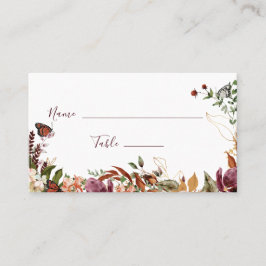 Carte De Placement Mariage floral rustique d'automne