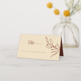 Carte De Placement Mariage floral simple en terre cuite