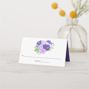 Carte De Placement Mariage floral ultra violet Numéro de table