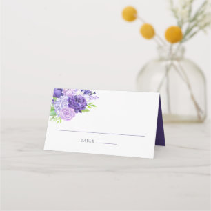 Carte De Placement Mariage floral ultra violet Numéro de table