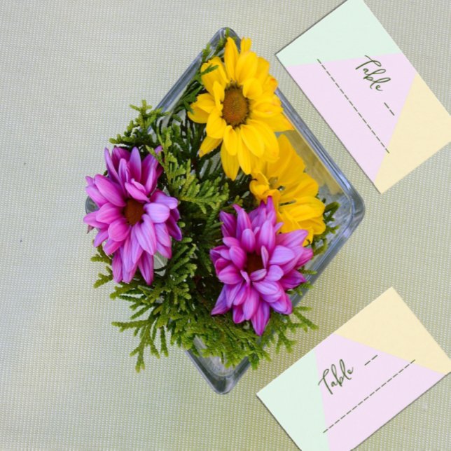 Carte De Placement Mariage géométrique Pastel Muet (Créateur téléchargé)