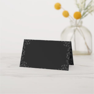 Carte De Placement Mariage gothique gris et noir