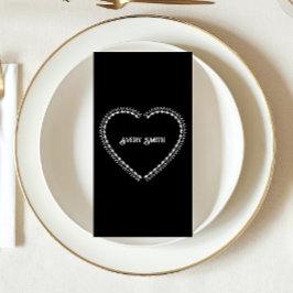 Carte De Placement Mariage gothique minimaliste noir et blanc