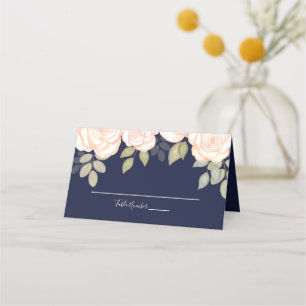 Carte De Placement Mariage Marine Bleu Elegant Aquarelle Numéro de ta