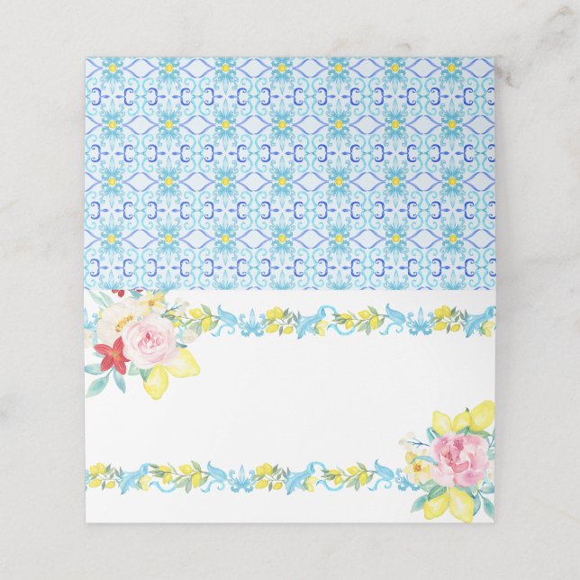 Carte De Placement Mariage méditerranéen Positano Amalfi (Extérieur déplié)