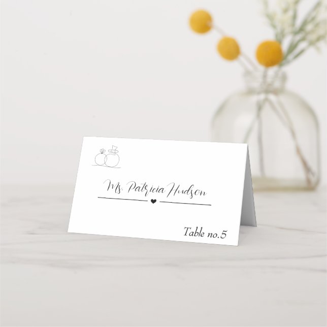 Carte De Placement Mariage minimal (Devant)