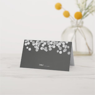 Carte De Placement Mariage Minimaliste Moderne En Argent Et Noir