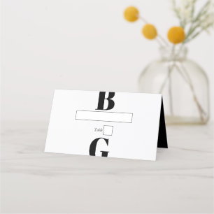 Carte De Placement Mariage minimaliste moderne noir et blanc
