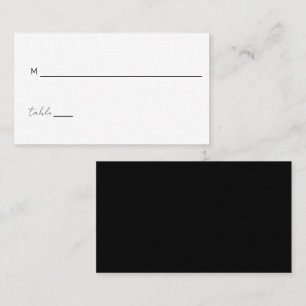 Carte De Placement Mariage minimaliste noir blanc