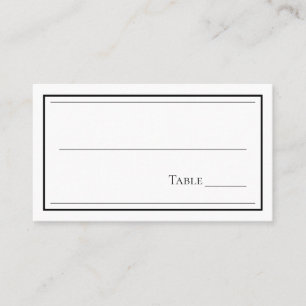 Carte De Placement Mariage minimaliste noir et blanc