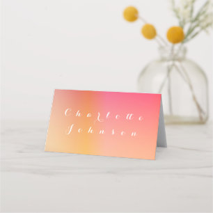 Carte De Placement Mariage Modern Sunset Ombre Nom Repas Choix